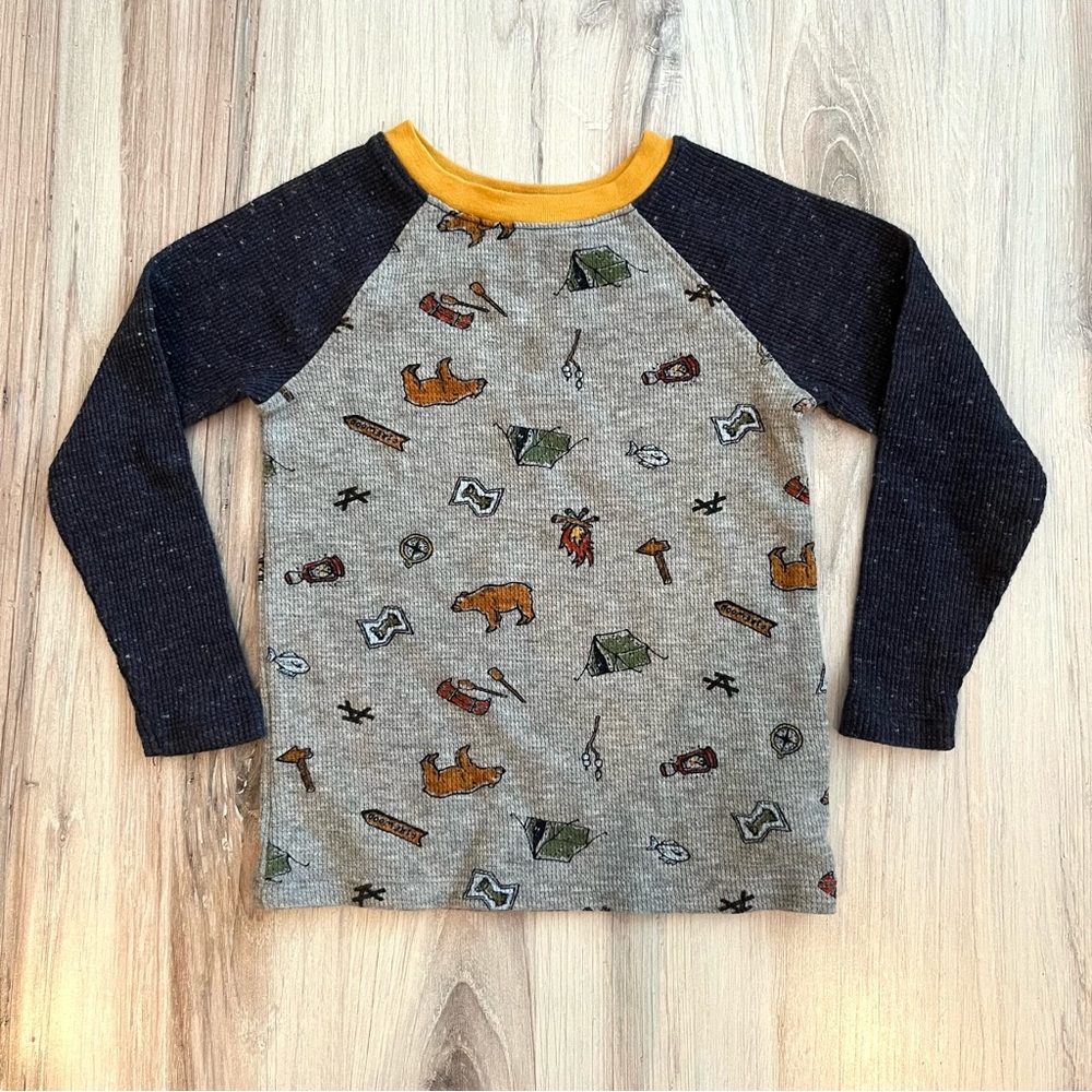 [3 for $15] OLD NAVY Let's Go Camping Waffle Long Sleeve Tee (3T)